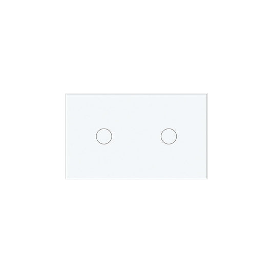 2 Way Light Switch 118X72X34MM No Neutral Wire, Wall Touch Switch 1000W, Tempered Glass Panel, FCC, White 2 Gang
