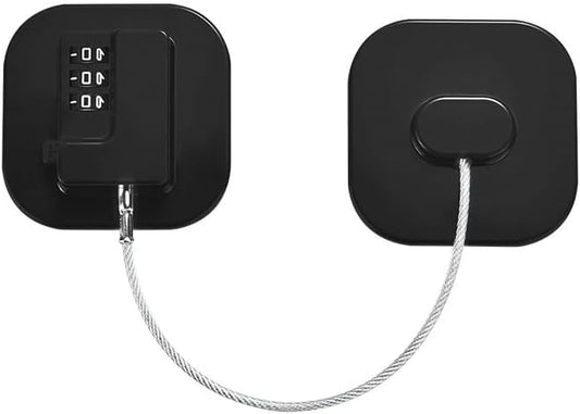 3 Digit Keyless Combination Locker Lock for Refrigerator, Cabinets, Drawers, Toilets, Wndows, Locker for Kids Safety, Easy Install, Black