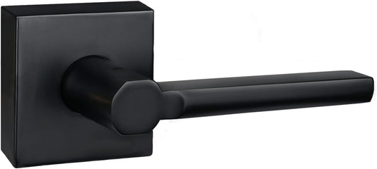 1 Pack Dummy Door Levers in Matte Black, Heavy Duty Interior Handle Lock for Closet Pantry, Non-Turning, Single Sided, Reversible for Left/Right Hand