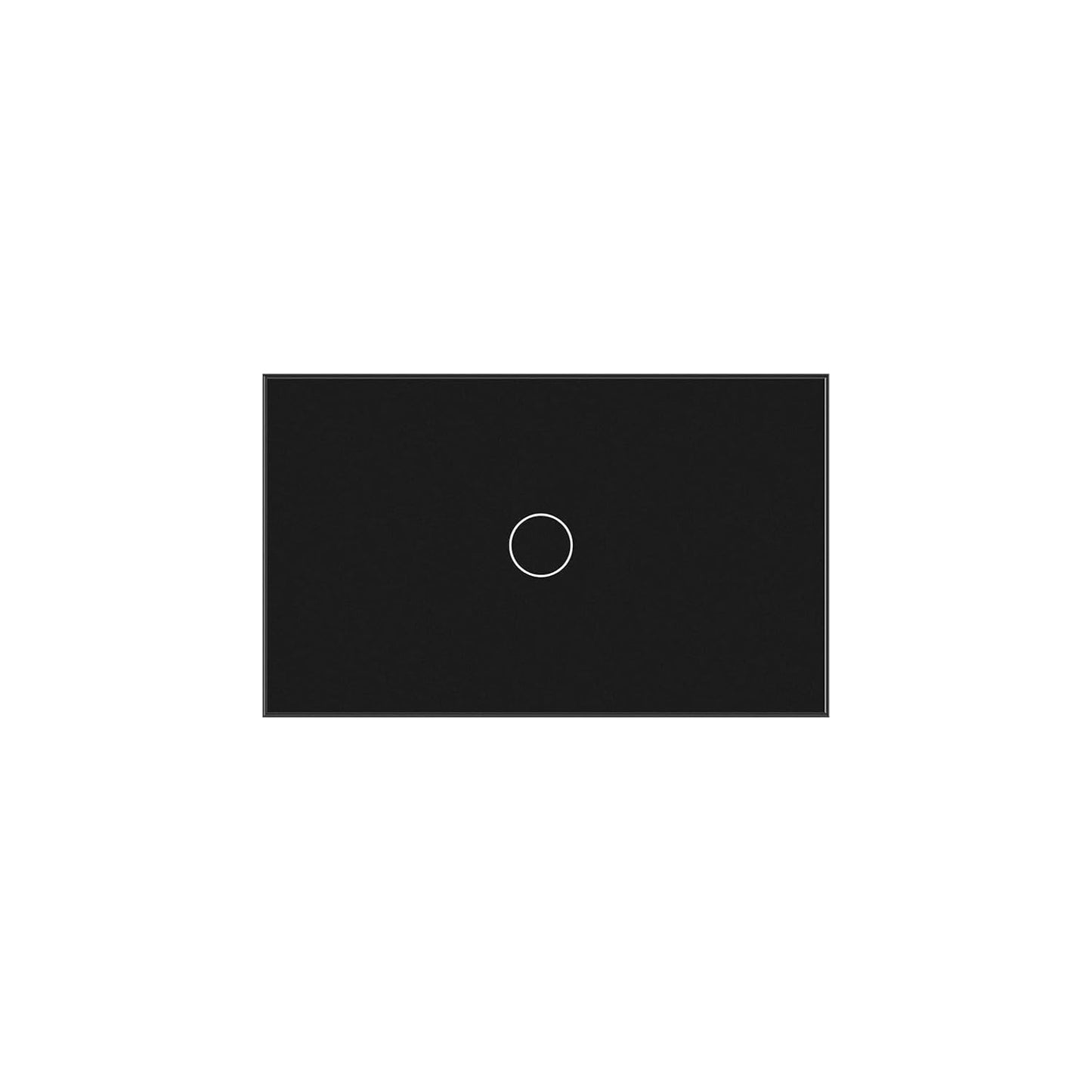 2 Way Light Switch 118X72X34MM No Neutral Wire, Wall Touch Switch 1000W, Tempered Glass Panel, FCC, Black 1 Gang