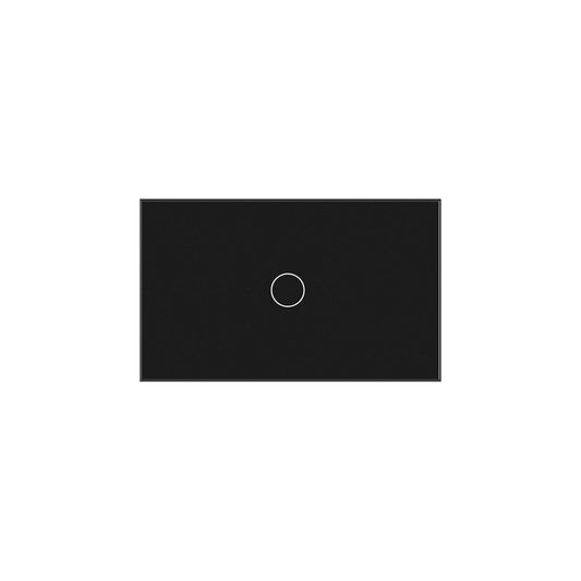 2 Way Light Switch 118X72X34MM No Neutral Wire, Wall Touch Switch 1000W, Tempered Glass Panel, FCC, Black 1 Gang