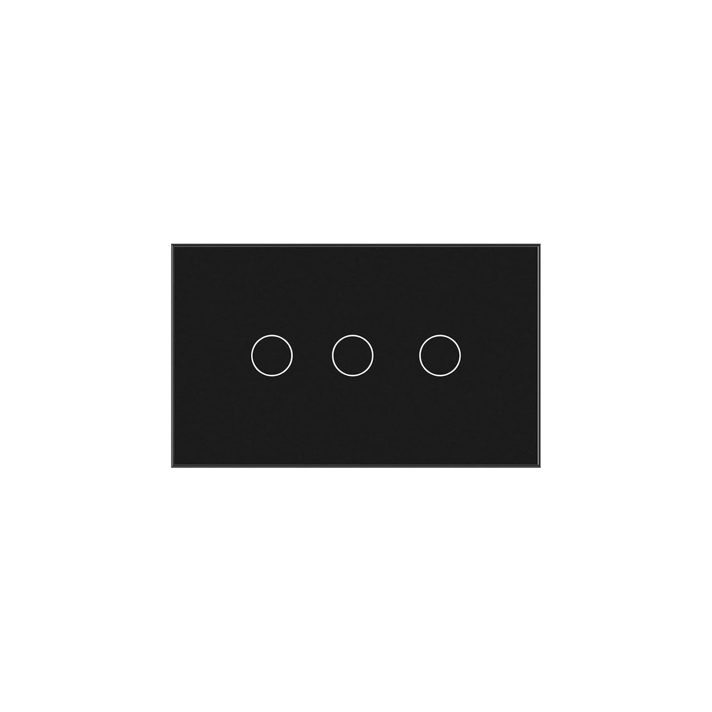 2 Way Light Switch 118X72X34MM No Neutral Wire, Wall Touch Switch 1000W, Tempered Glass Panel, FCC, Black 3 Gang