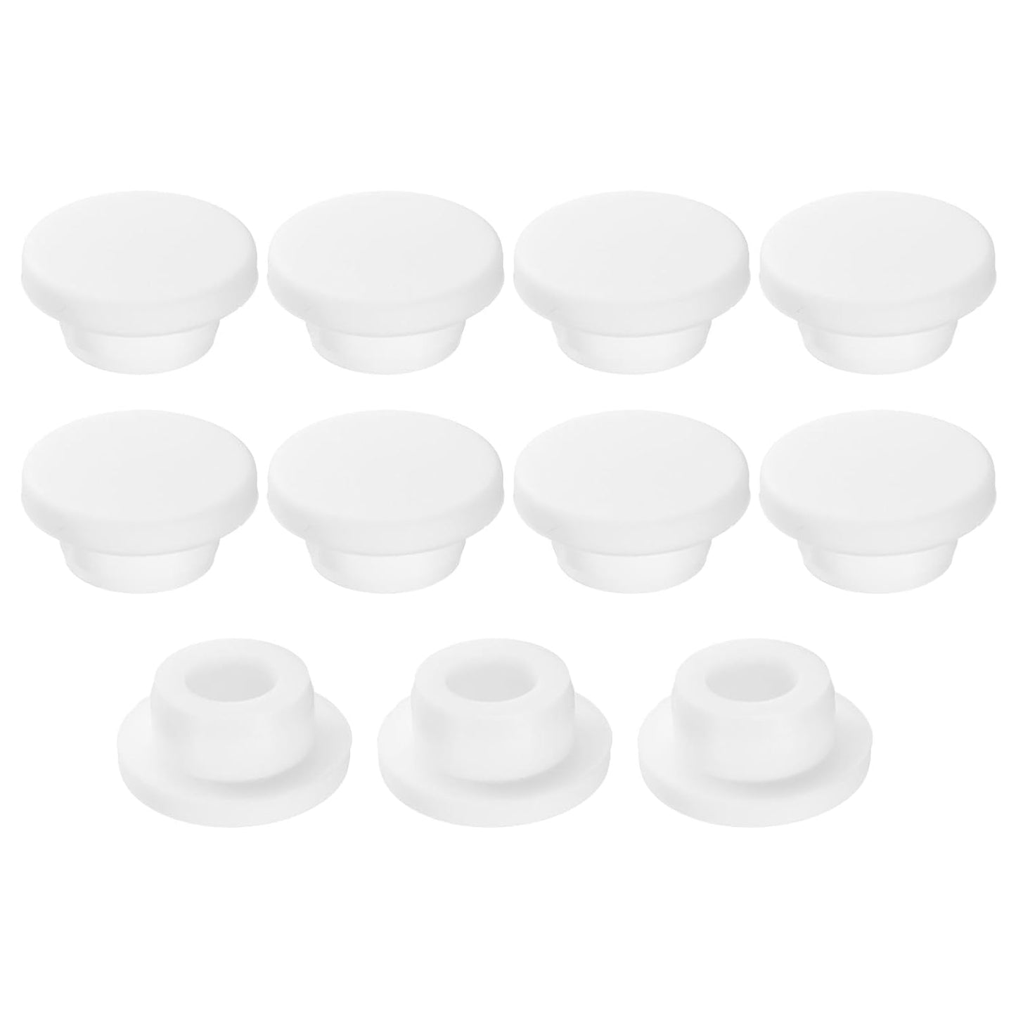 uxcell 11Pcs Silicone Hole Plug, Waterproof Round Rubber Stoppers Bottle Seal Plugs Tube Pipe End Caps for 22mm/0.87" Hole for Bathtub Bottle, White
