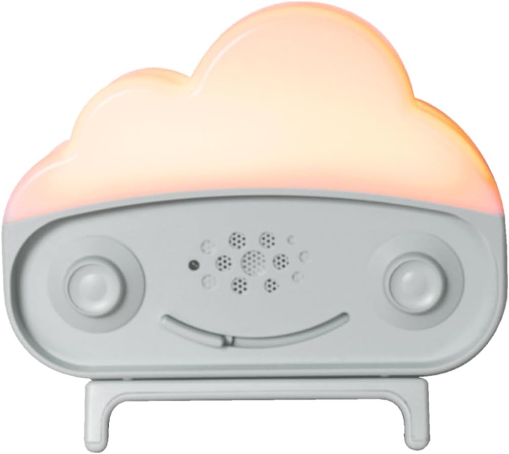 Happiest Baby SNOObie Smart White Noise Machine - Portable Baby Sound Machine with Night Light - 12 Soothing Sounds for Sleep Training, Grey
