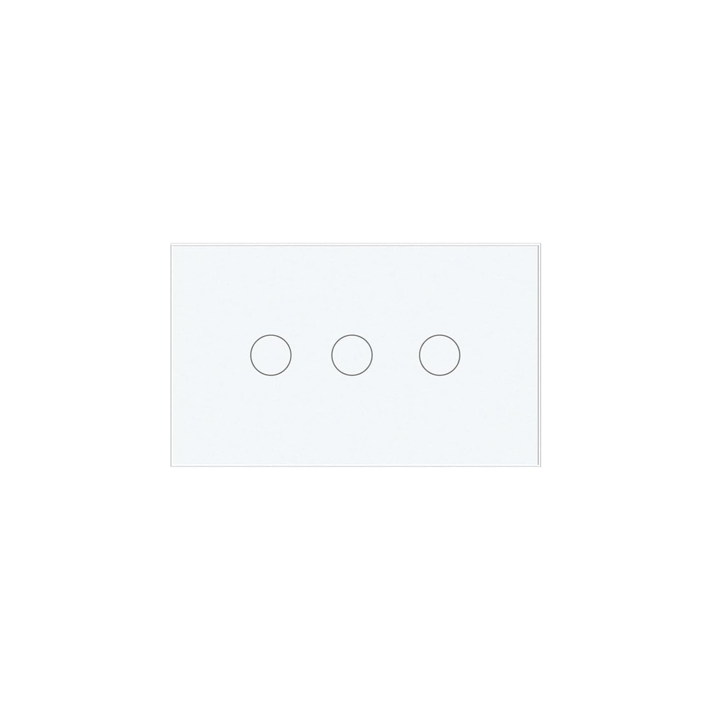 2 Way Light Switch 118X72X34MM No Neutral Wire, Wall Touch Switch 1000W, Tempered Glass Panel, FCC, White 3 Gang