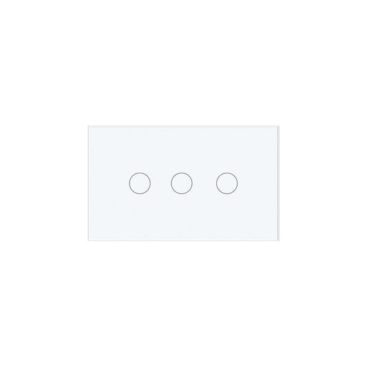 2 Way Light Switch 118X72X34MM No Neutral Wire, Wall Touch Switch 1000W, Tempered Glass Panel, FCC, White 3 Gang