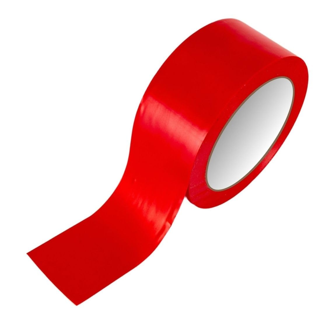 GTSE 2 inch x 108 ft Red PVC Vinyl Floor Tape, 48 Rolls, Safety Marking Tape, 6 mil Thick, Suitable for Dance Floors, Gyms, Warehouses, Sports Facilities