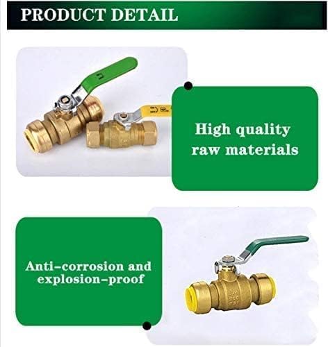 (Pack of 5) AB 3/4 Inch Push to Connect Ball Valve, 3/4 Inch Water Shut Off Valve with Disconnect Clip, Full Port Push Fit Ball Valve for Copper, CPVC,PE-RT and PEX Pipe, UPC Certified