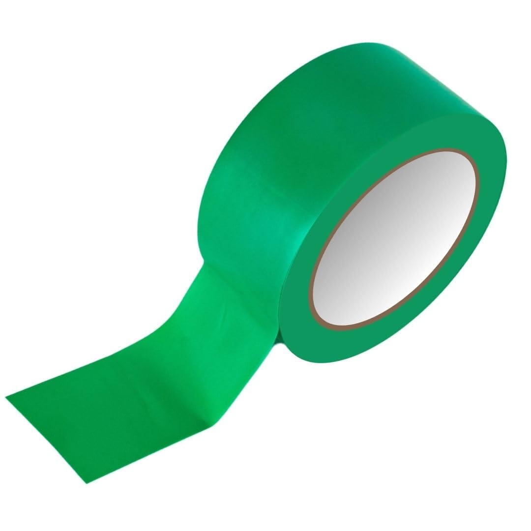 GTSE 2 inch x 108 ft Green PVC Vinyl Floor Tape, 24 Rolls, Safety Marking Tape, 6 mil Thick, Suitable for Dance Floors, Gyms, Warehouses, Sports Facilities