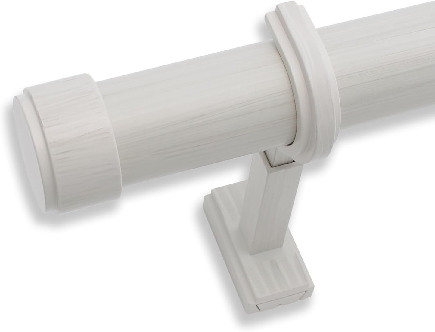 BlastHome® Non-Adjustable Luxury Curtain Rods for Windows, 1 ¼” Rod Set, 7 foot Fixed Length (Two Rods Connect for a Seamless Look), Brushed White