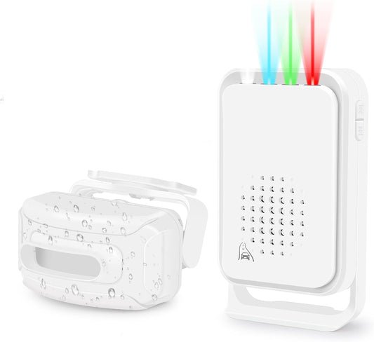 GREENCYCLE Outdoor Motion Sensors with Alarm, Driveway Alarms Wireless Outside Weatherproof, Motion Detection Chime IP64 Waterproof 900ft Long Range Loud Chime Protect Property Security Alert System