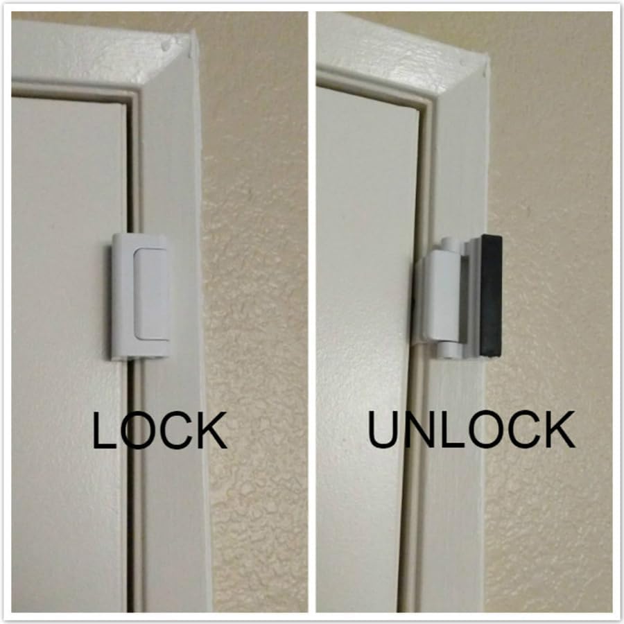 Door Reinforcement Lock with Screws, Add Extra Home Security Door Latch Safety Childproof Door Lock for Inward Swing Door Night Lock Withstand 800 Lbs (3 Pack)