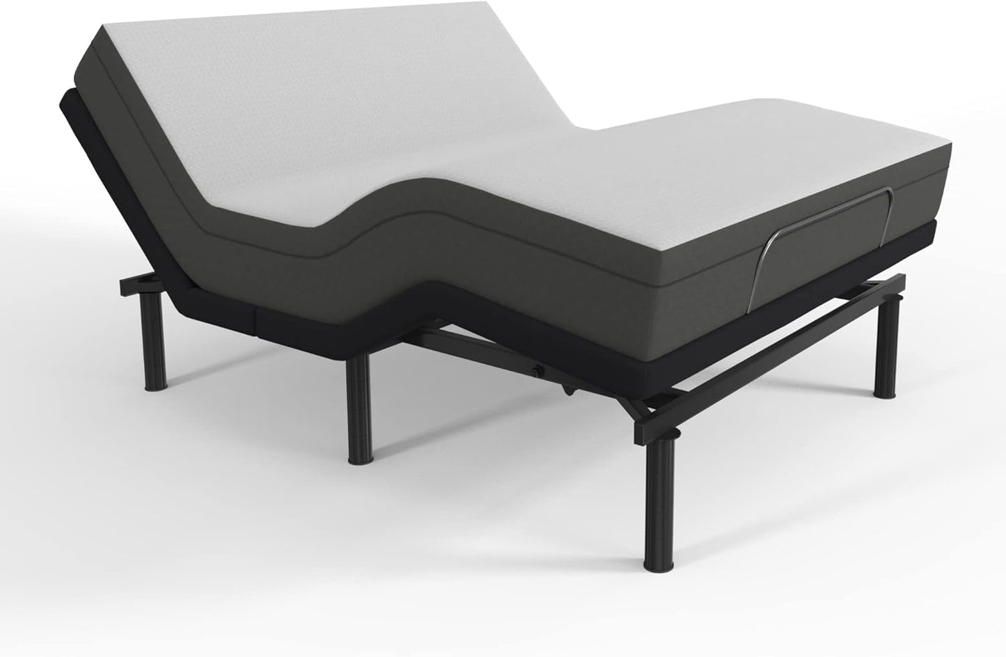 Blissful Nights e4 Queen Adjustable Bed Base Frame with 10" Medium Firm Gel Infused Memory Foam Mattress