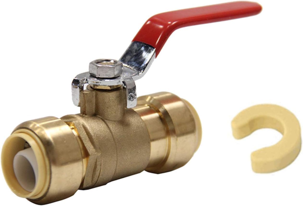 (Pack of 50) EFIELD 1 Inch Push-Fit Full Port Ball Valve with a Disconnect Clip Tool, UPC Certified,(PF-VALVE019-50PCS)