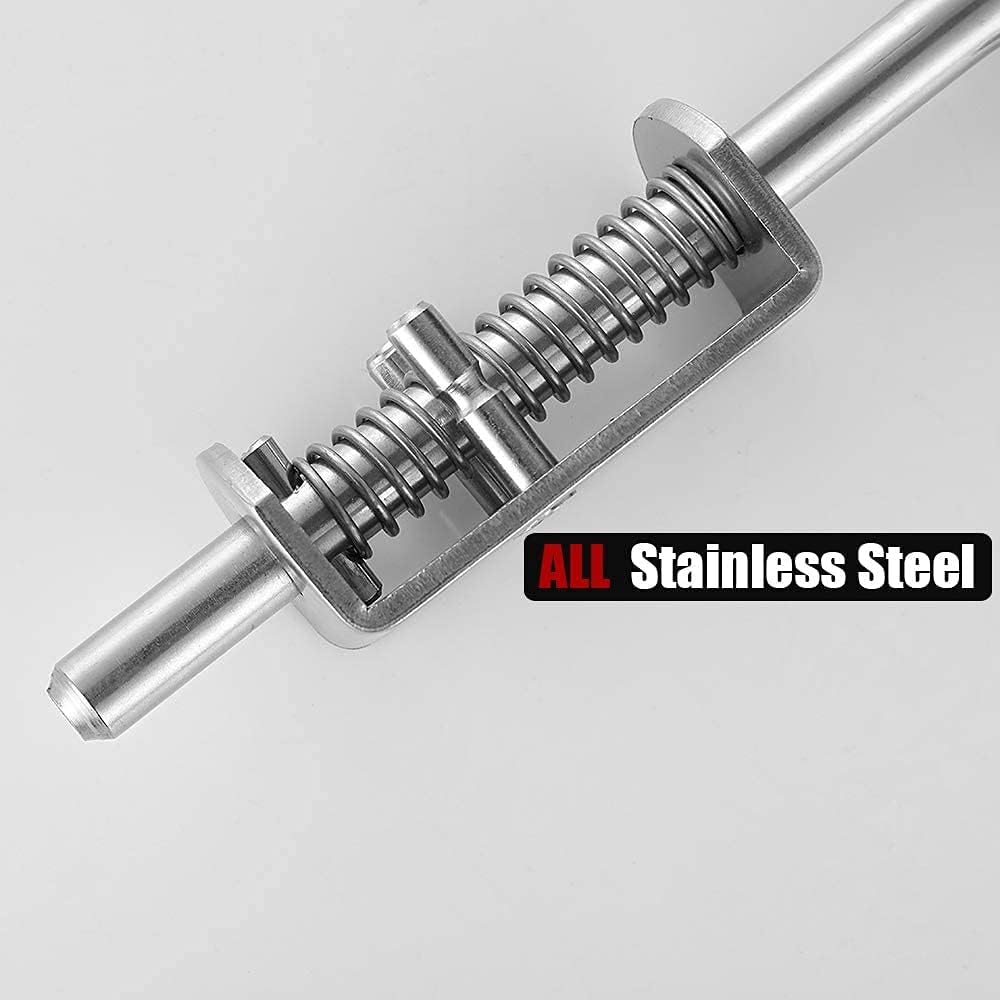 Heavy Duty 304 Stainless Steel Spring Pin Latch Lock Assembly for Doors Cabinets and Utility Trailer Gate -136mm/155mm/165mm (1 pcs) (12X165)