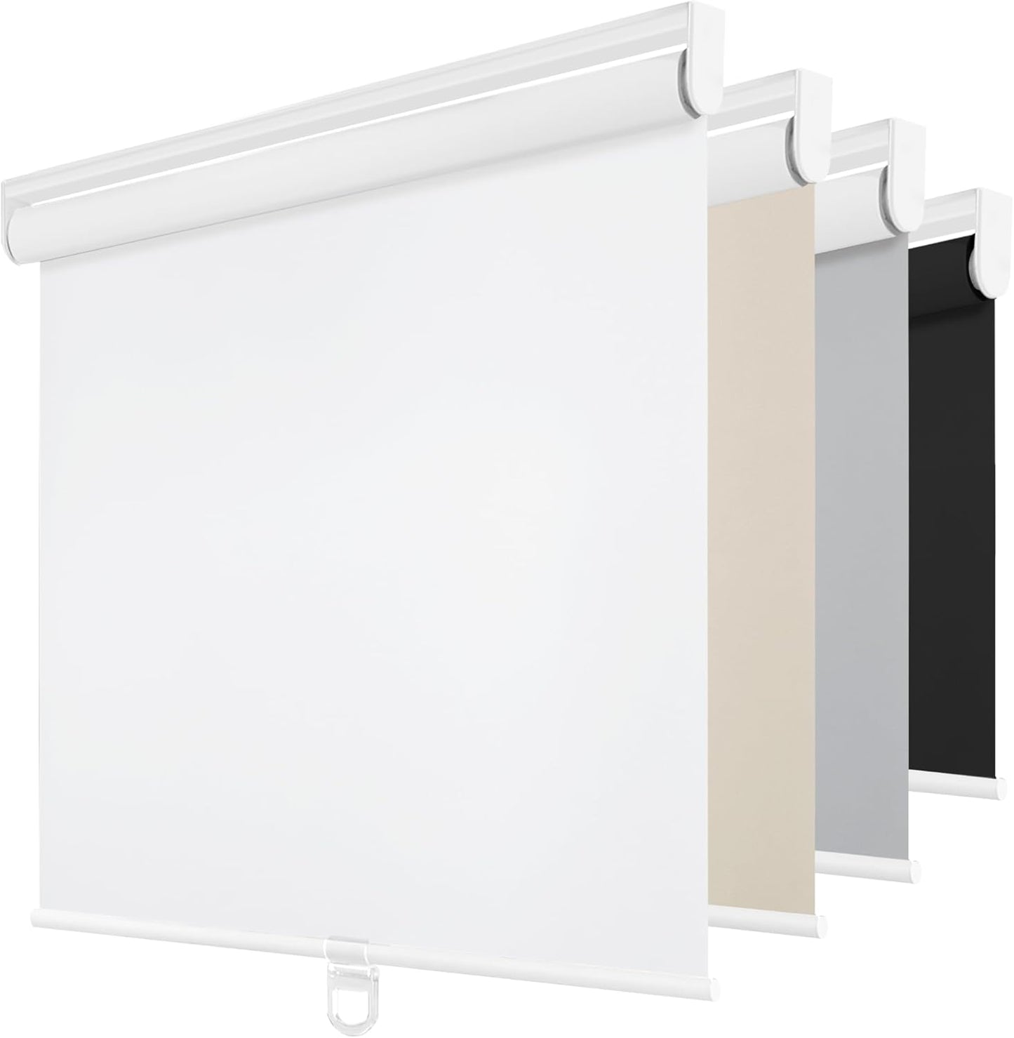 ChrisDowa Cordless Blackout Roller Shades for Windows, Thermal Insulated UV Protection Pull Down Shades, Total Blackout Window Blinds for Home, Office, Bedroom, Door (20" W x 72" H, White)