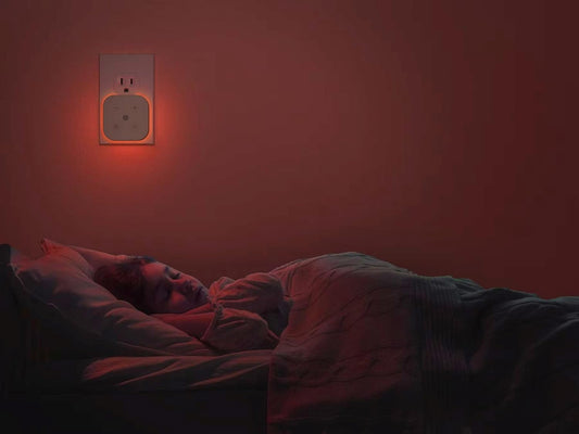 2 Pack 630nm Dim Red Sleep Light Plug in Night Light, Baby Nursery, Kids Adult Sleep Light, Blue Purple Red Three Colors Night Light, Dimmable, Bedroom, Bathroom, Hallway, Kitchen