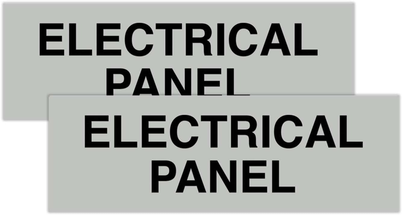 All Quality Basic Electrical Panel Sign - Fire Regulation Safety Compliance Sign - Lt Gray - Large (2 Pack)