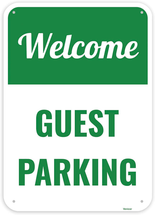 1PC Guest Parking Sign, 14 x 10 Inches - Aluminum - Visitor Customer Parking Only Signs For Business