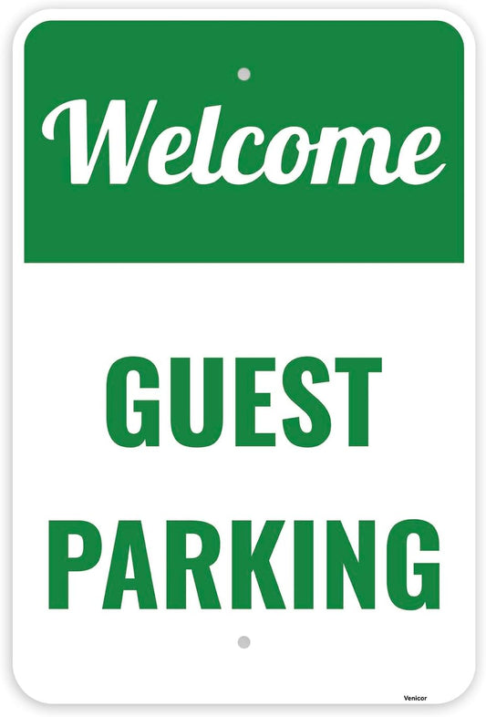1PC Guest Parking Sign, 18 x 12 Inches - Aluminum - Visitor Customer Parking Only Signs For Business