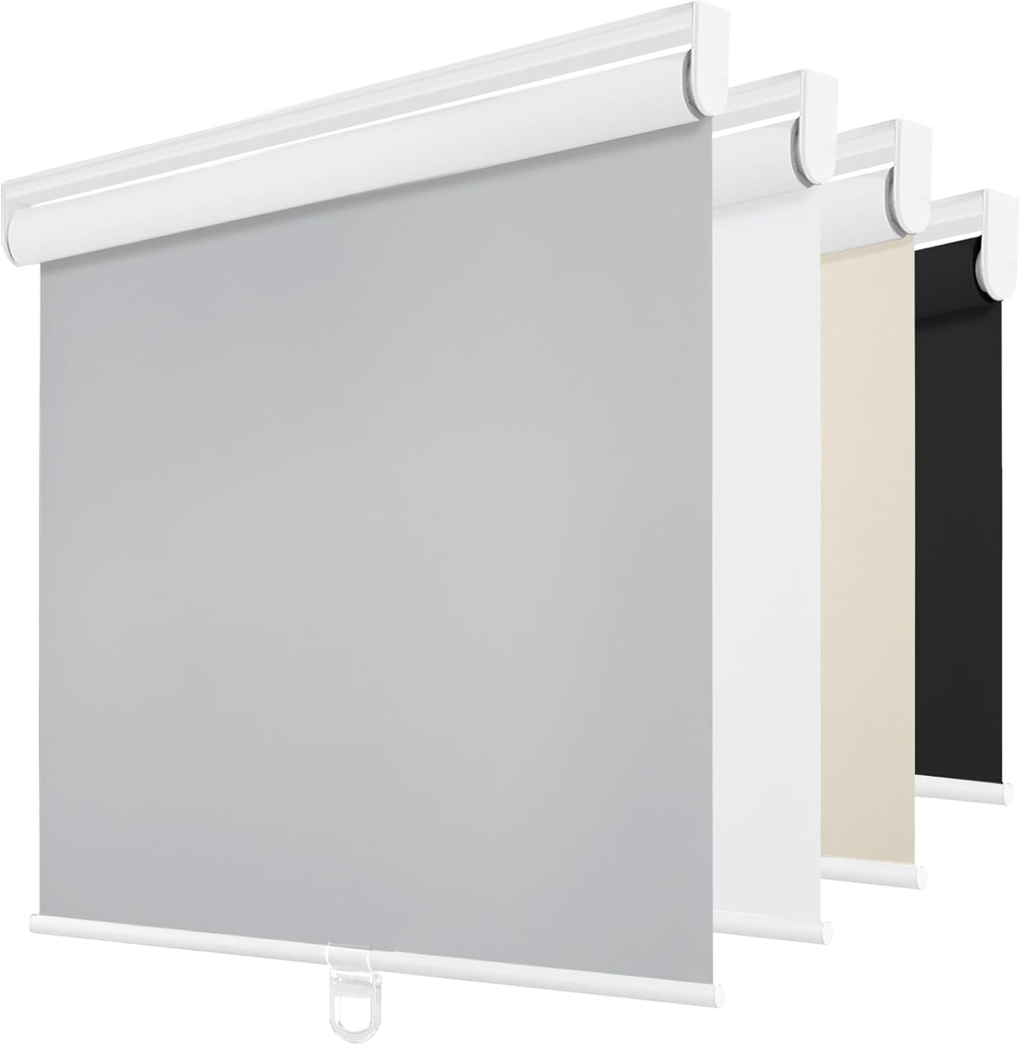 ChrisDowa Cordless Blackout Roller Shades for Windows, Thermal Insulated UV Protection Pull Down Shades, Total Blackout Window Blinds for Home, Office, Bedroom, Door (56" W x 72" H, Grey)