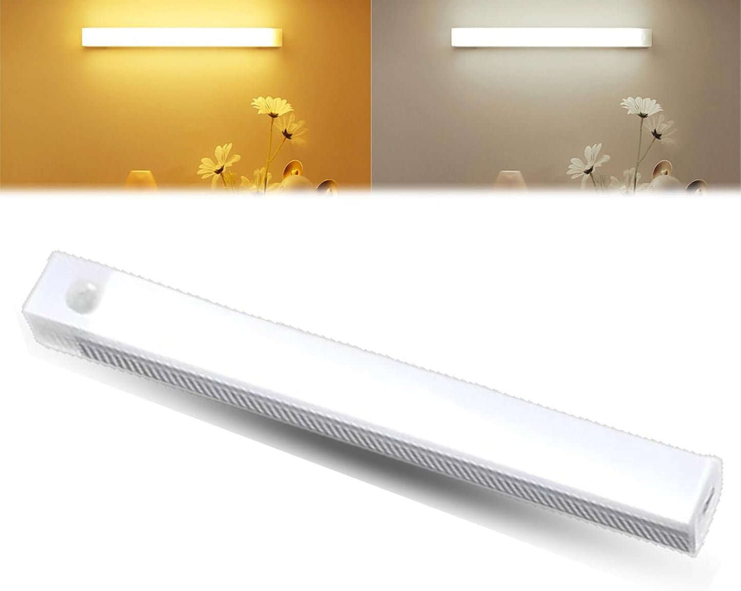 Punch-Free Smart Sensor Magnetic Rechargeable Led Lights, Sensor Magnetic Rechargeable Led Lights, Under Cabinet Lights, for Stairs,Wardrobe,Cabinet (White Light, 30cm/11.8in)