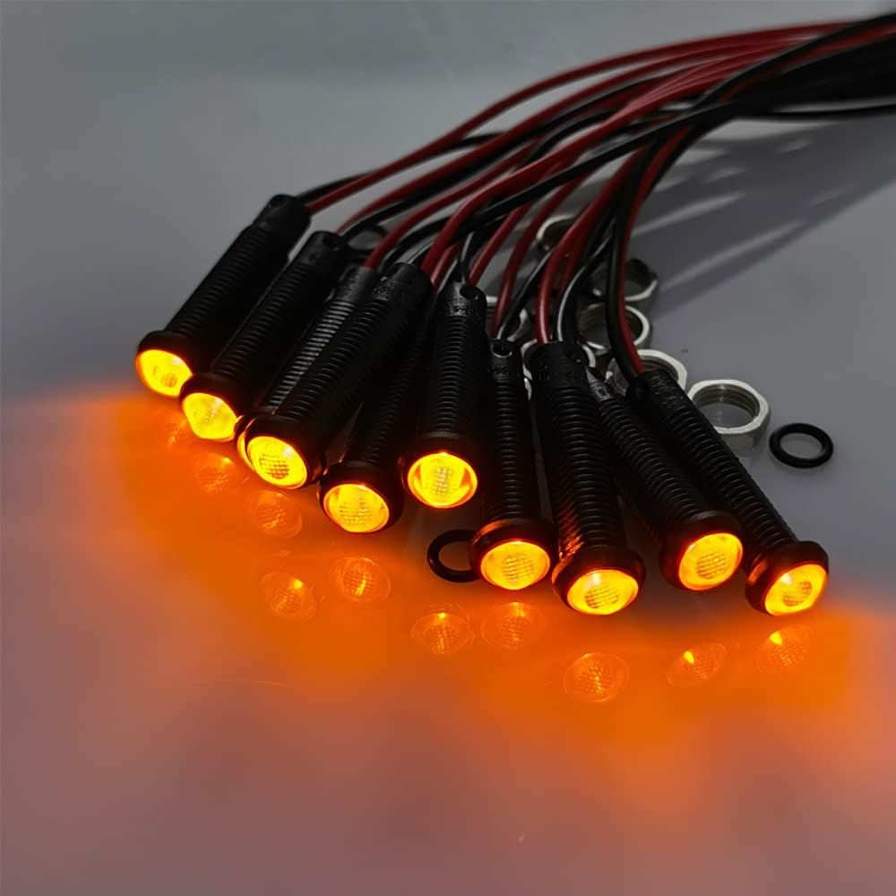 10pcs LED Plastic Indicator Pilot Light 110VAC Mounting Hole Size 6mm(Orange)