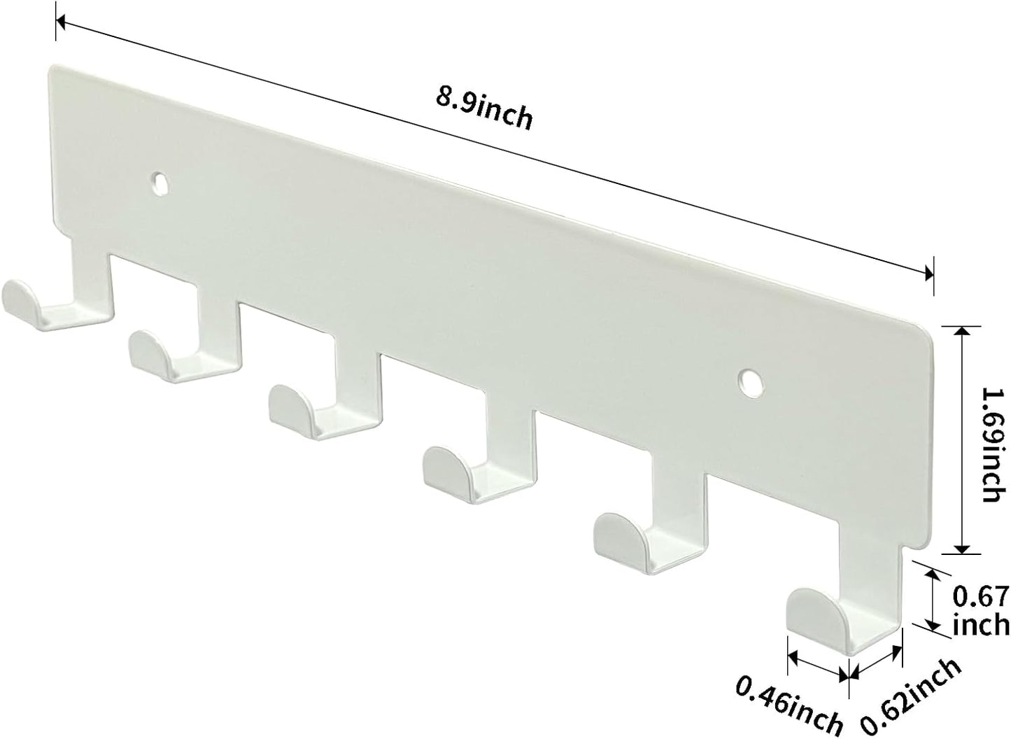 GTK Key Holder for Wall, Key Hooks with 6 Hooks, Wall Mounted Key Holder for Hallway, Self Adhesive Key Rack(White)