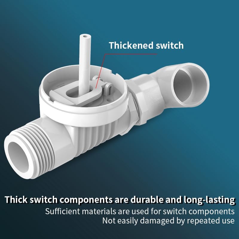 2 Pack 3/4 Float Valve for Water Tank,Aquapulse Water Float Automatic Water Level Control Aqua Pluse Trough Blue Plastic Float Valve Switch for Pool,Pond,Livestock(Top inner)
