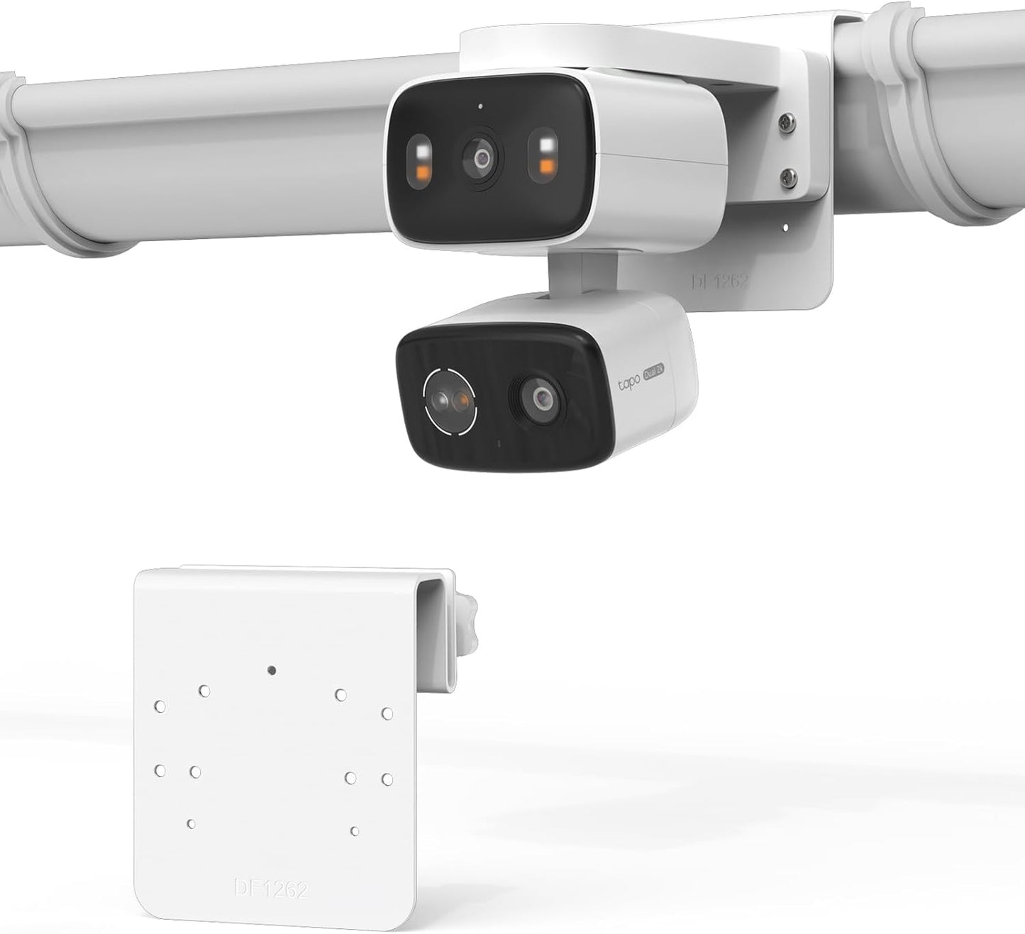 HOLACA Gutter Mount Compatible with Tapo 2K 3MP Indoor/Outdoor Dual Lens Pan/Tilt Security Camera, TP-Link Tapo C246D/C236/C216/C217/C113/C420/C400/C400 Kit/C460 Security Camera