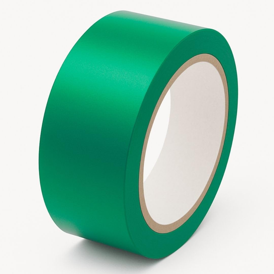 GTSE 2 inch x 108 ft Green PVC Vinyl Floor Tape, Safety Marking Tape, 6 mil Thick, Suitable for Dance Floors, Gyms, Warehouses, Sports Facilities