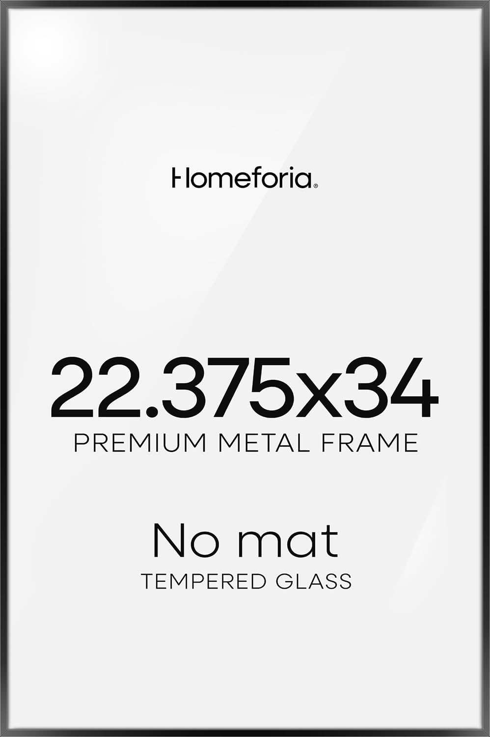 Homeforia 22.375x34 Black Puzzle Frame, High End Metal 22.375 x 34 Picture Frames without Mat, 34x22.375 Thin Poster Frame for Wall, 22.375 by 34 Puzzle Photo Frame, Tempered Glass, Wall Kit, Set of 1