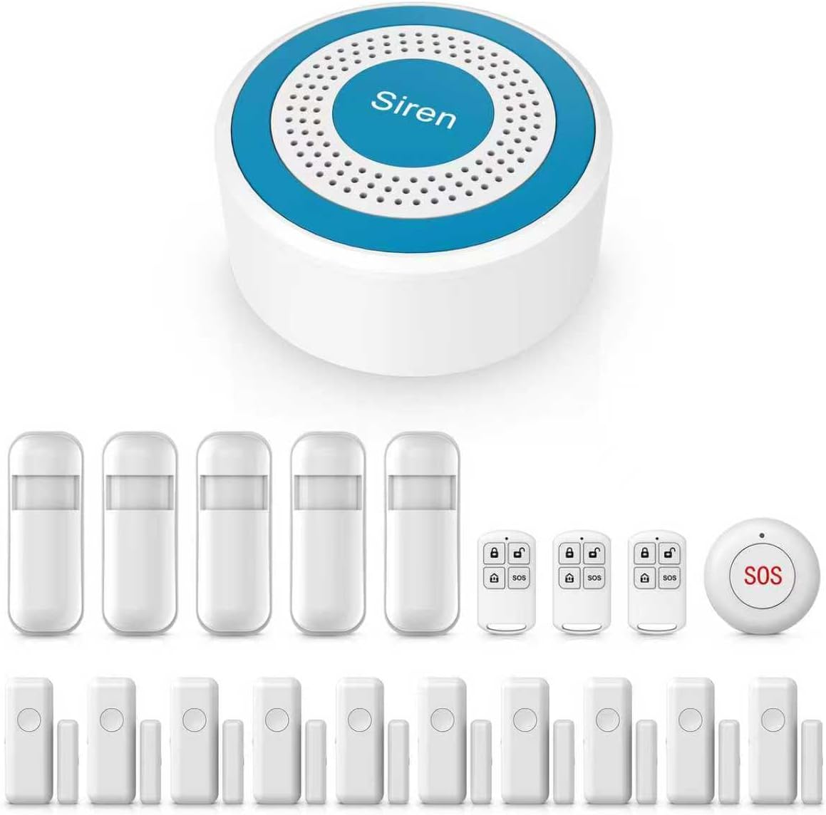 Home Security Systems,2025 Door & Window Alarms for Home with Instant App Alerts,20Pcs WiFi-Connected SOS Button Kit,Compatible with Alexa for Villa,for Apartment,Kids Safety,Office NO Monthly Fees