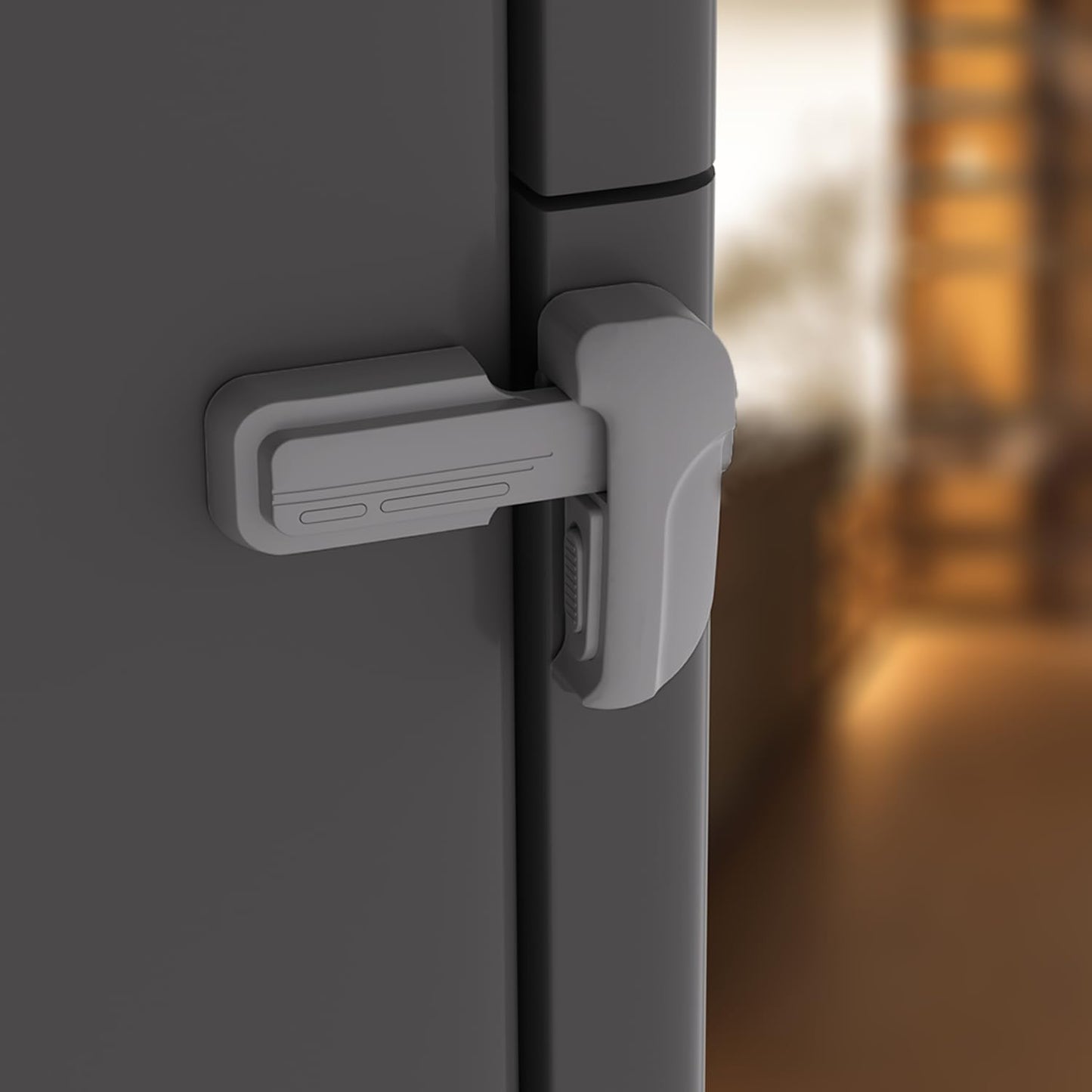 2 Pack Upgrade Child Proof Refrigerator Lock with Two Ways to Open, Home Fridge Freezer Door Lock Latch Catch to Keep Door Closed, no Tools Need or Drill (Grey)