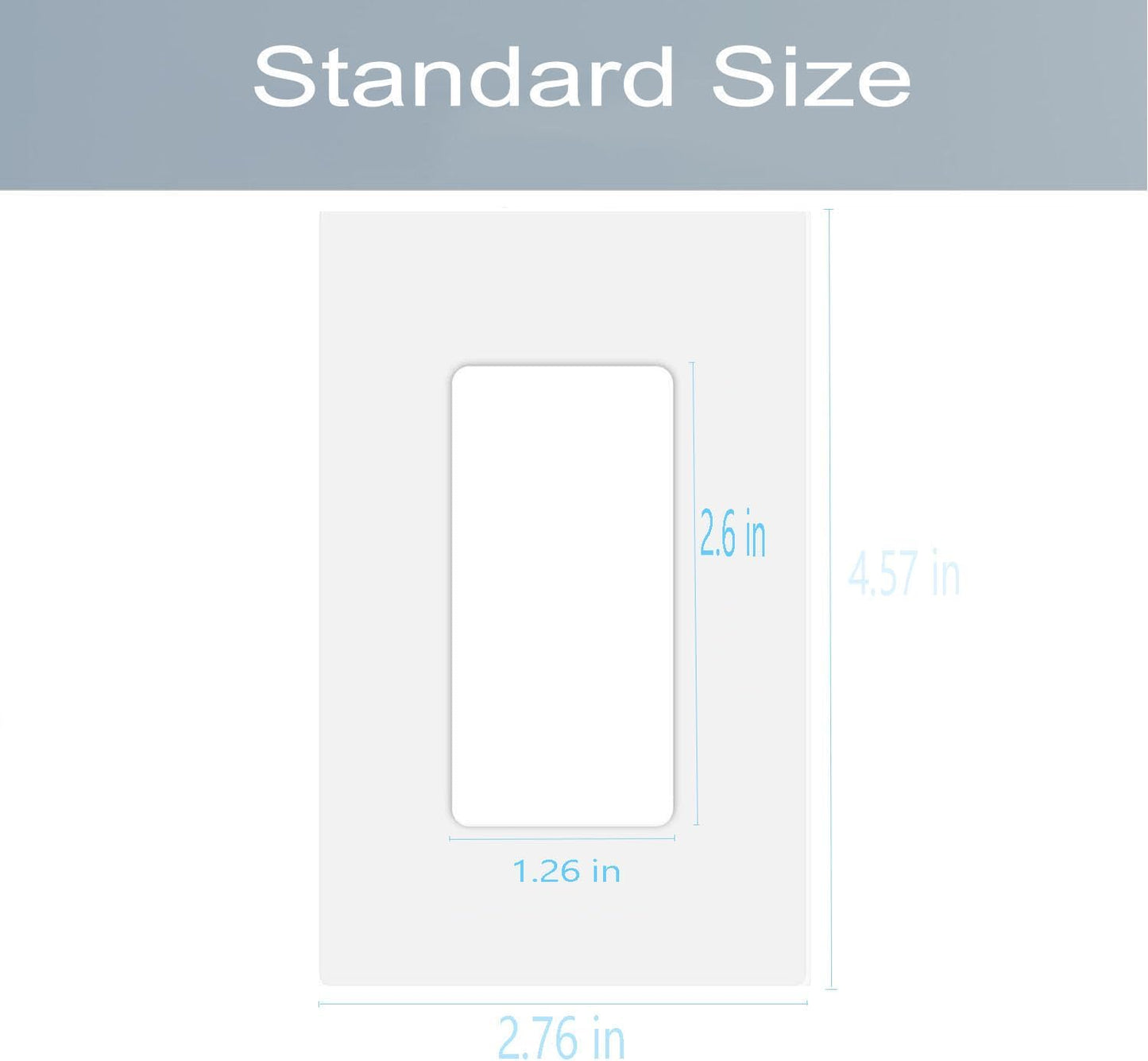 1-Gang Screwless Decorator Wall Plate Cover Single Switch Outlet Electrical Faceplate for Light Switch, Smart Switch, Receptacle, Dimmers, USB Outlet, GFCI, Child Safe Cover Plate, White (10-Pack)