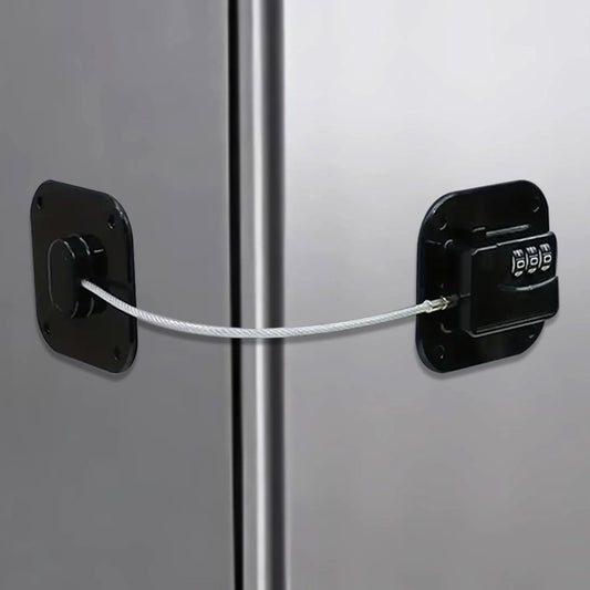 Heavy Duty Refrigerator Lock Cabinet Locks Child Safety Cabinet Locks Combination Fridge Lock for Cabinets Drawers Refrigerator (Black), 2.7X2.7IN
