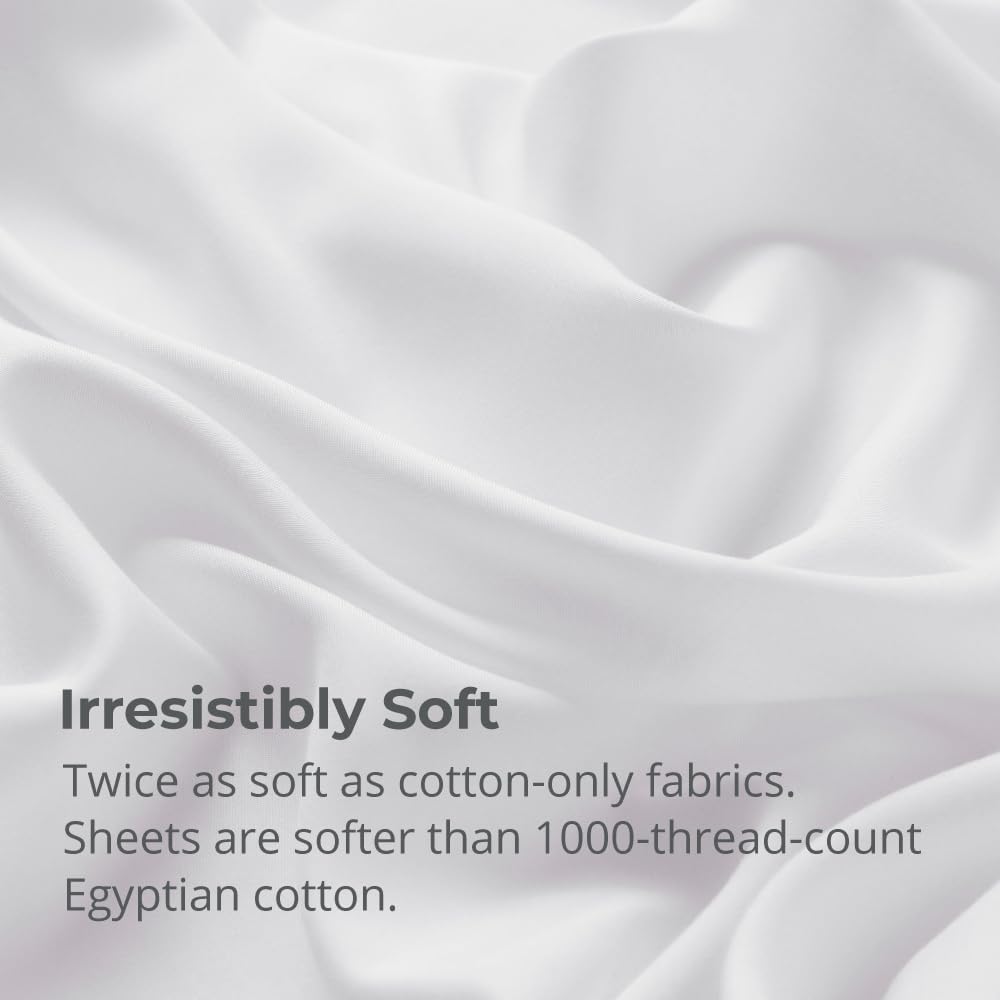 Cariloha Aloha Soft 2-Piece Sheet Set | White | Twin XL | Made from 100% Viscose derived from Bamboo | Introductory Sheet Line