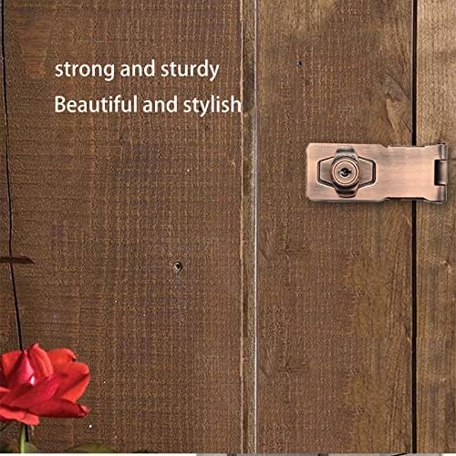 2 Packs Keyed Hasp Locks Twist Knob Keyed Locking Hasp for Small Doors, Cabinets and More,Stainless Steel Steel, Hasp Lock Catch Latch Safety Lock Door Lock with Keys (4inch, Copper)