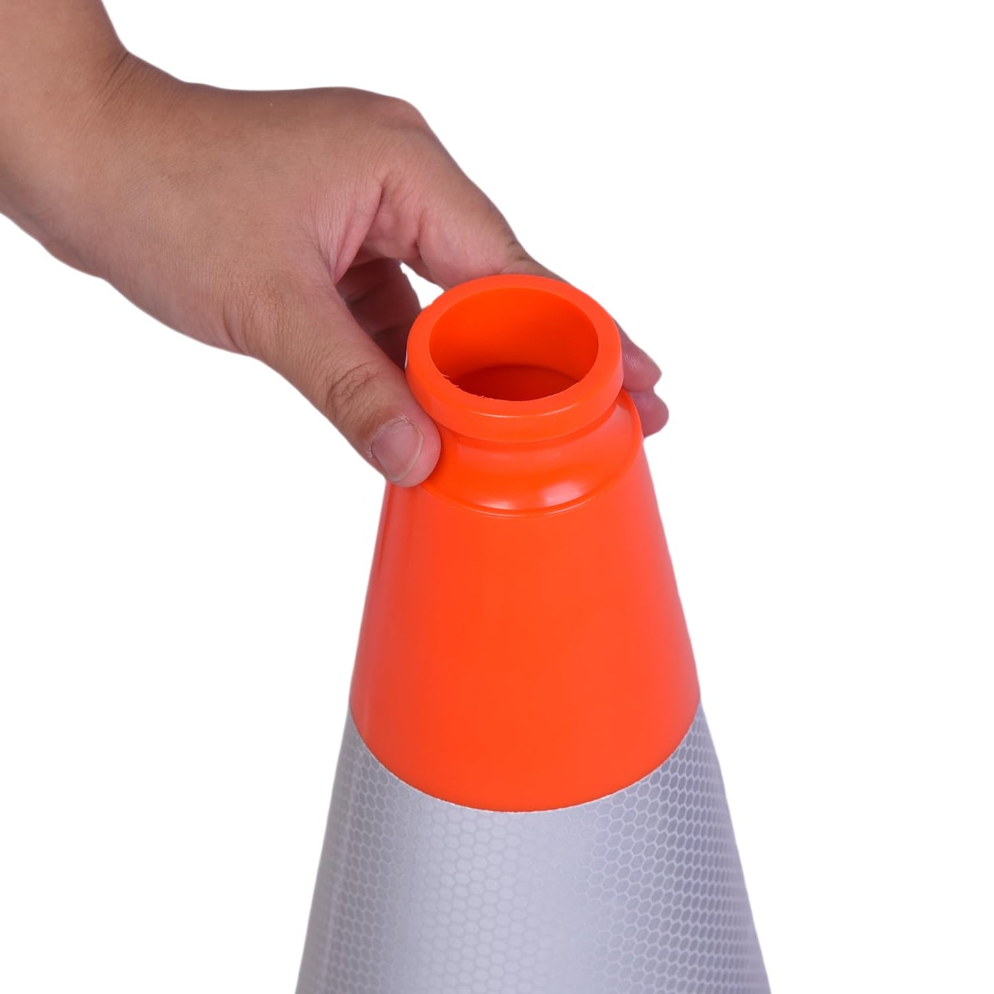 (8 Pack) 18 Inch Heavy Duty Traffic Cones with Reflective Collars, PVC Orange Safety Cones & Black Weighted Base for Parking Lots, Construction, Road Control