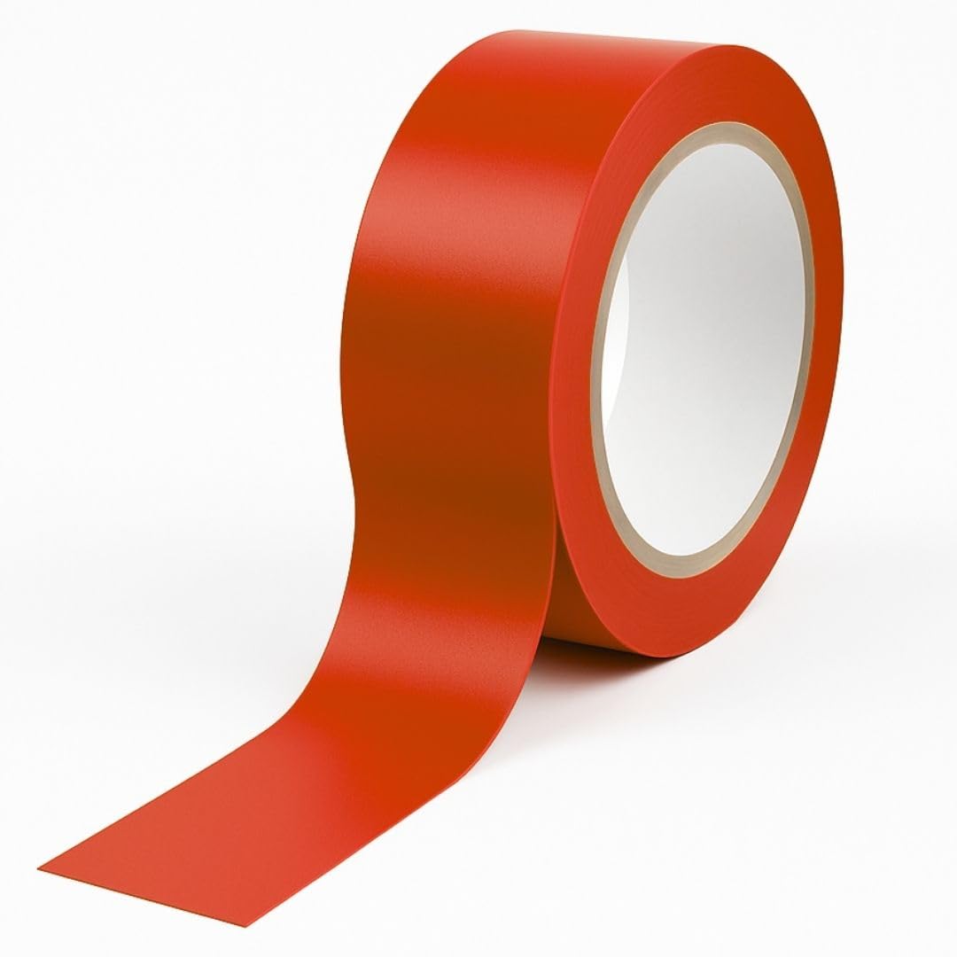 GTSE 2 inch x 108 ft Red PVC Vinyl Floor Tape, Safety Marking Tape, 6 mil Thick, Suitable for Dance Floors, Gyms, Warehouses, Sports Facilities