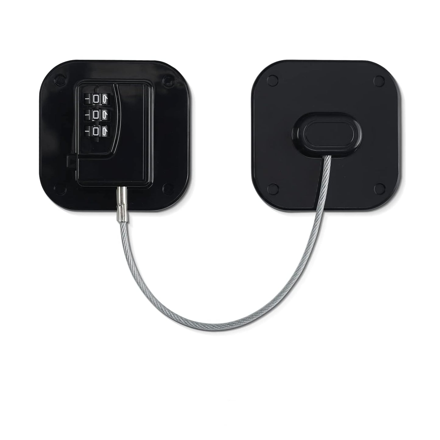2 Packs Refrigerator Lock Combination Coded Fridge Lock Freezer Child Safety Lock Door Lock with Strong Adhesive No Keys Needed Black