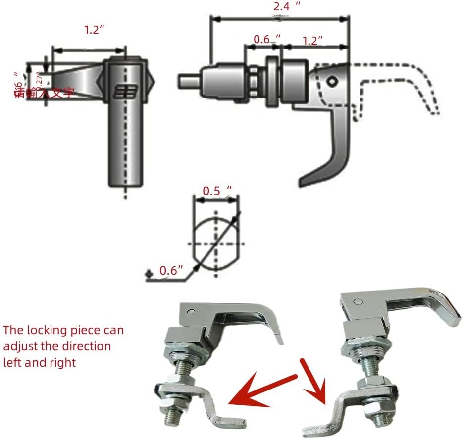 2PCS Lift and Turn Latches and Compression Latch, Adjustable Grip Handle Rotation 360 Silver