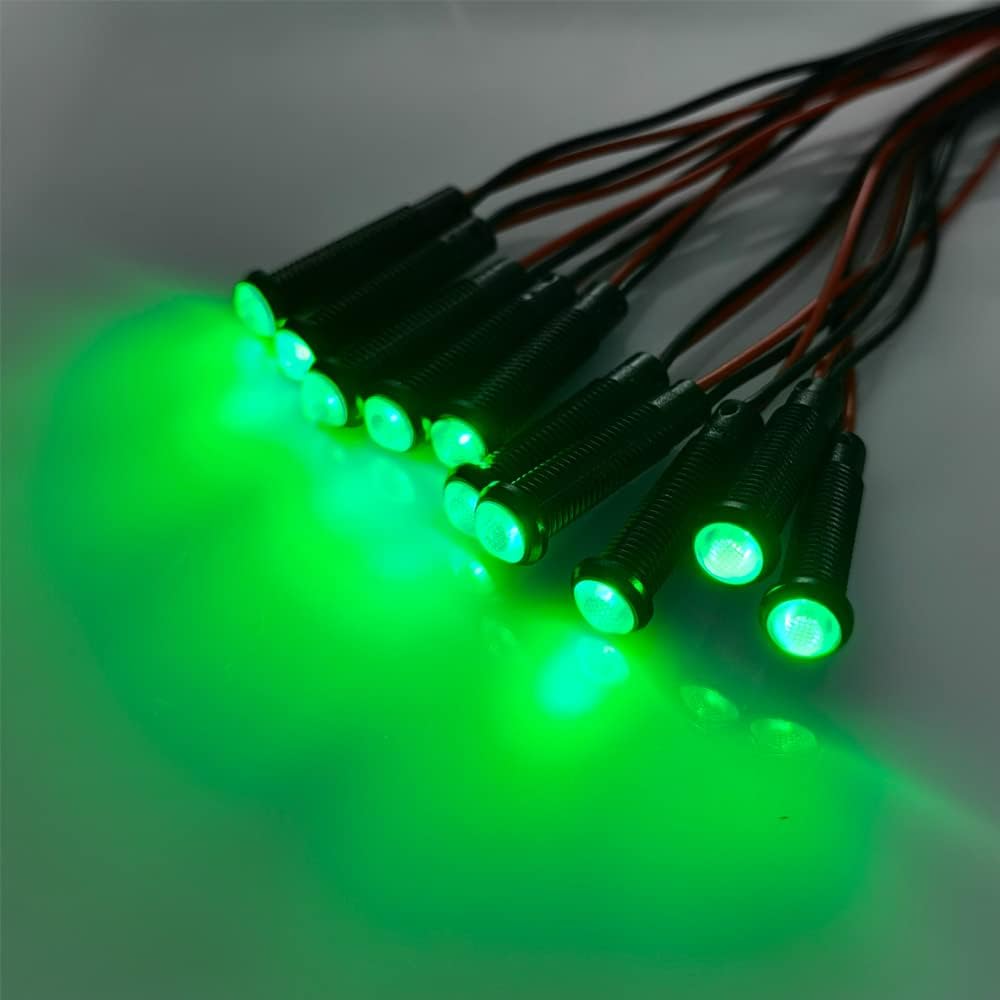 10pcs LED Plastic Indicator Pilot Light 110VAC Mounting Hole Size 6mm(Green)