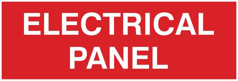 All Quality Basic Electrical Panel Sign - Fire Regulation Safety Compliance Sign -Red - Large (1 Pack)