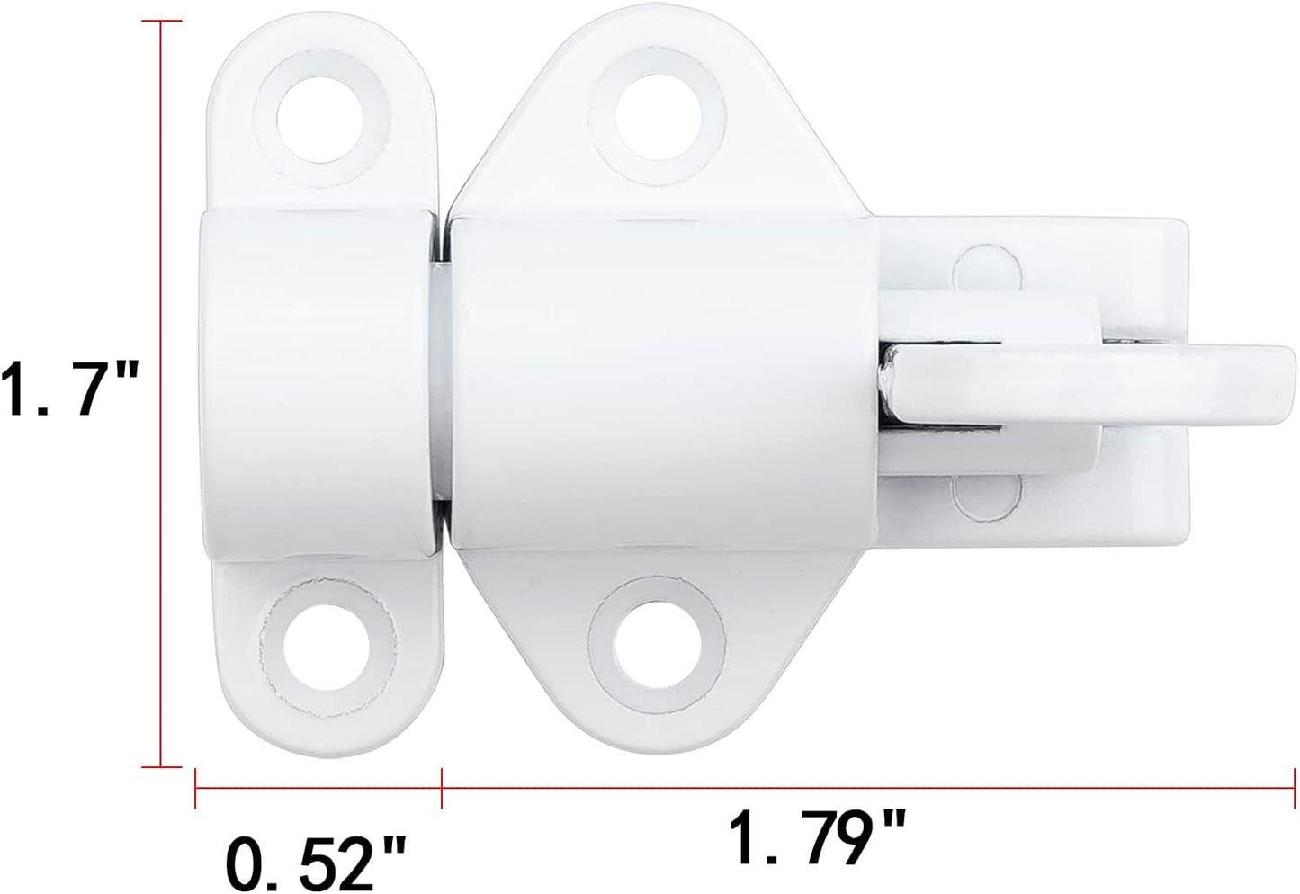 10 Packs Self-Closing Latches，White Spring Door Lock，Resilient Bolt Latch Aluminum Alloy Safety Automatic Spring Barrel Slide Door Lock with Screws,Used for Gate,Window and Cabinet etc