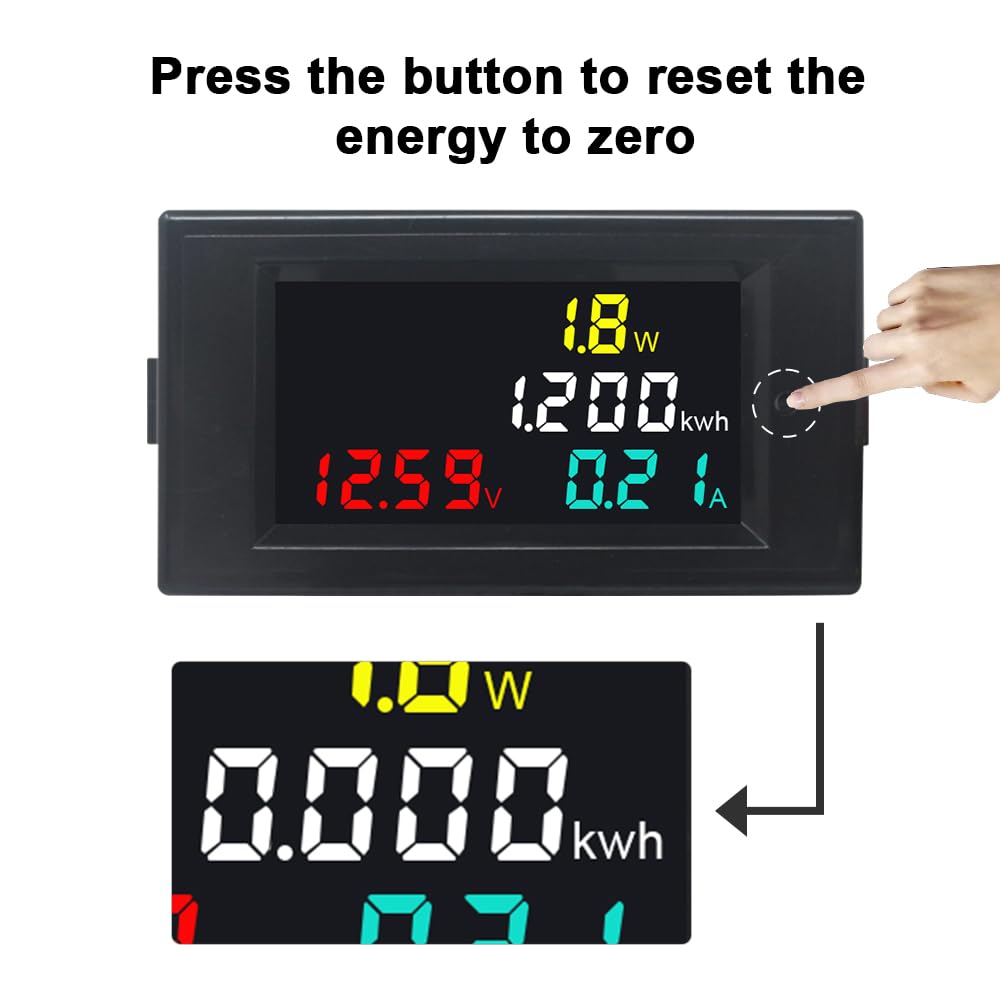 KETOTEK Voltmeter Ammeter DC 7-20V 100A Digital Watt Volt Meter Multimeter Panel Power Energy Monitor DC Voltage Current Meter with 100A Shunt
