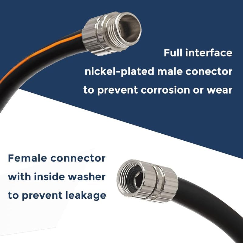 Giraffe Tools Garden Hose 75ft x 5/8", Custom Length, Heavy Duty, No Kink, Flexible, Rubber Garden Hose, Leakproof Water Hose with Male to Female Fittings, 600 Burst PSI