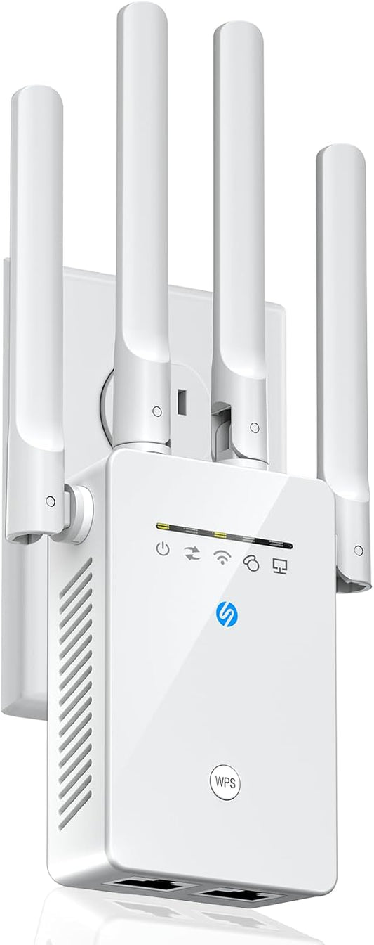 2026 WiFi Extender, WiFi Signal Booster Cover up to 14770 sq.ft for Home, New Gen 6X Faster Internet Extender WiFi Booster w/Ethernet Port, Wireless WiFi Repeater Works with 99% Router, Easy Setup