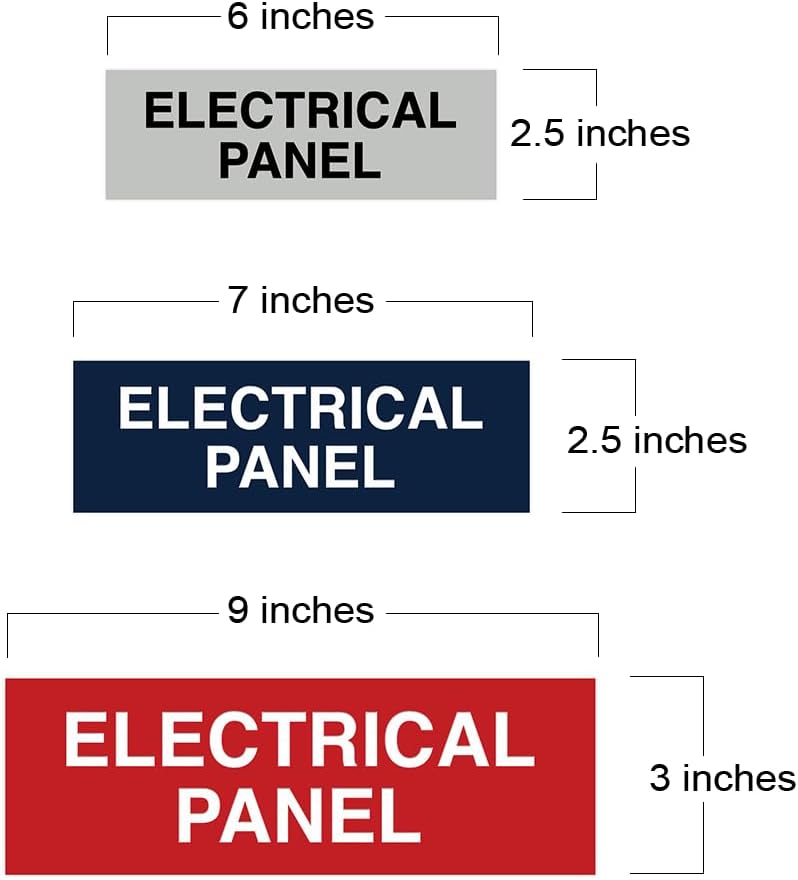 All Quality Basic Electrical Panel Sign - Fire Regulation Safety Compliance Sign - Black/Gold - Large (5 Pack)