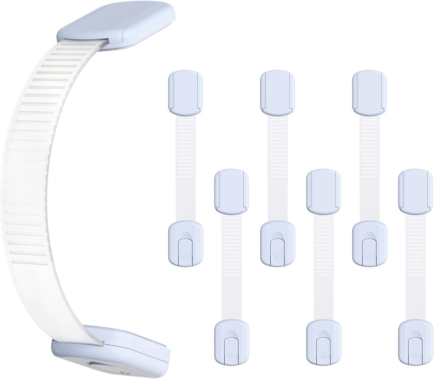 10-Pack Child Safety Cabinet Locks，Adjustable No Drilling Baby Proofing Strap Latches for Drawers,Cupboard,Cabinets,Fridge,Toilet Seat,Door,Closet–No Tool Easy 3M Adhesive Installation